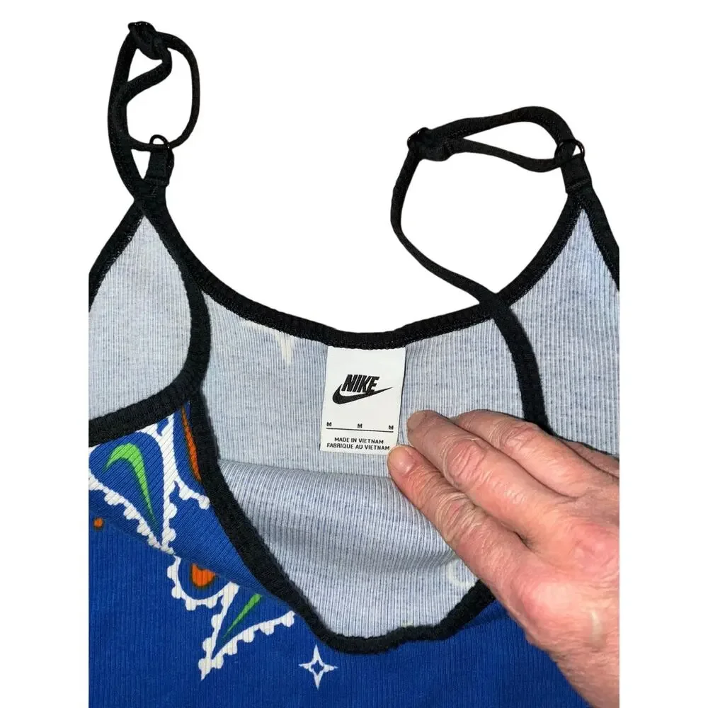 NIKE Ribbed Bodycon tank dress swoosh all over print size‎ medium